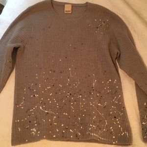 Women’s grey paint splattered sweater